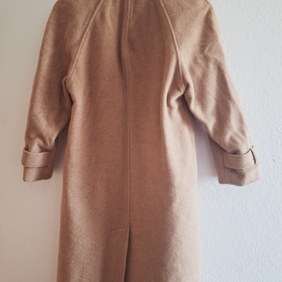 Norm Thompson Women's Camel Wool Long Coat - Picture 3 of 3
